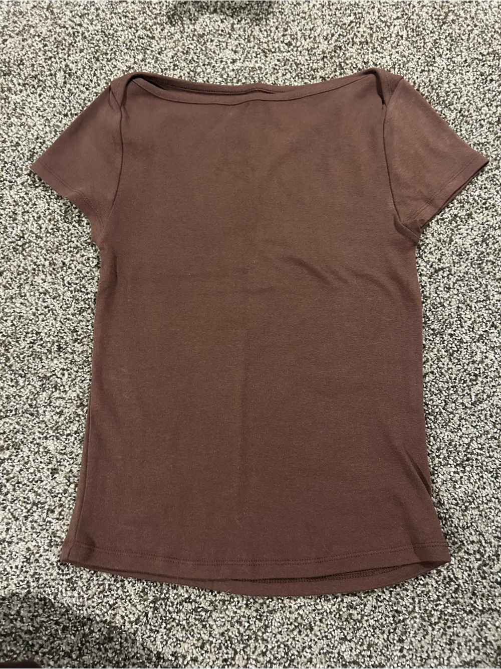 Women’s Old Navy Boat Neck Brown Short-Sleeve Scoop Top